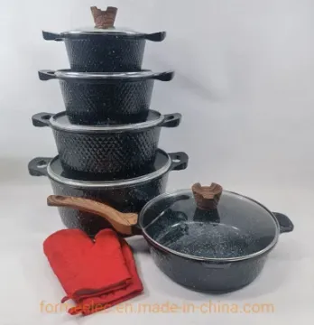 Cookware Set 23PCS Granite Set 23 Pieces Marble Coating Aluminum Casserole Set