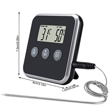 Long Probe Waterproof BBQ Thermometer for Precise Cooking Temperature
