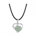 Green Aventurine Love Heart Birthstone Pendant Gemstone Necklaces for Women