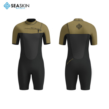 Seaskin New Neoprene Lelaki Melayari Wetsuit Dada Shorty Disesuaikan