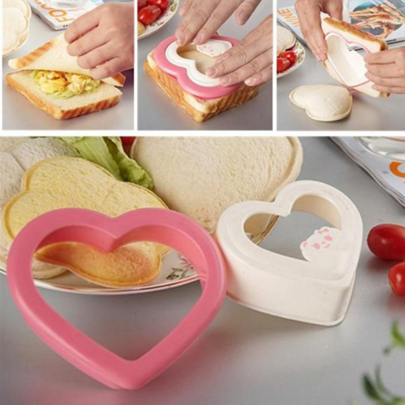 Heart Shape Sandwich Cutter Bread Mold Toast Maker creative Cake Cookie Cutter Kitchen Breakfast Dessert Tool