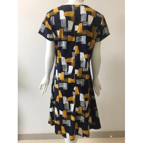 Printed and Jacquard Cotton/Viscose/Spandex Dress