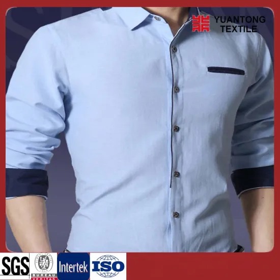 Tc Blue Woven Plain Shirt Fabric