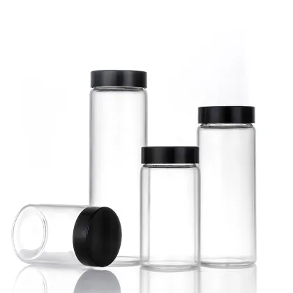 Transparent glass storage bottle