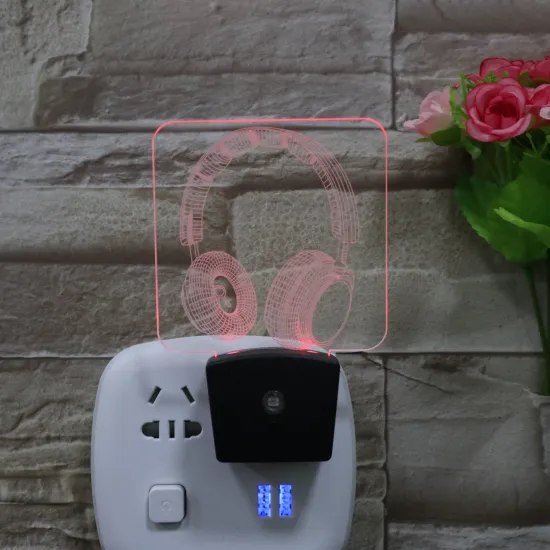 RGB Color Change 3D Illusion Headset Shaped LED Night Light for Kids