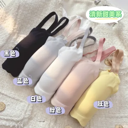 Hot Selling Factory Price Breasted Design High Elastic Women's Bra With Thin Straps