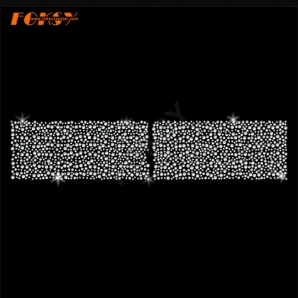 Dispersed Tailless Cheer Bow Iron on Rhinestone Design