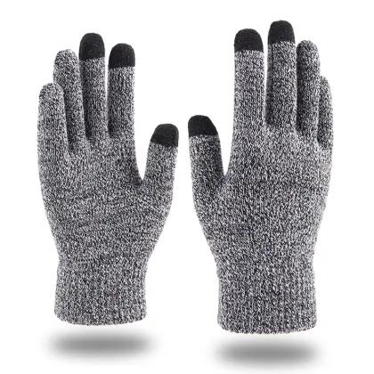 Custom Logo Acrylic Knitted Mittens with Touch Screen Gloves