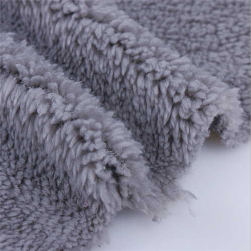 Tissu Sherpa Polaire Velours Gris