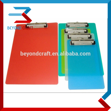 A4 A5 size poly PP hard plastic metal clip writing board