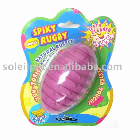 Pet supply _ Rubber Toy Spiky Rugby R2007