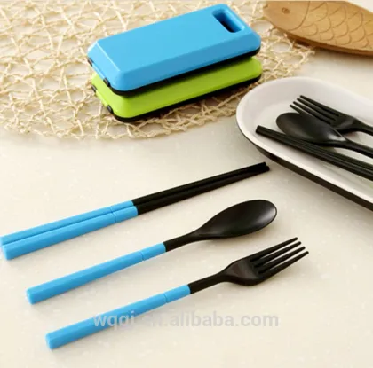 Portable Outdoor Tableware Set Folding Dinner Spoon Fork Chopsticks Tableware Set