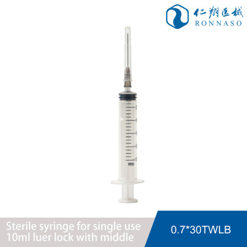 Jeringa Luer Lock desechable estéril de 10 ml