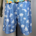 shorts de praia com papai de abacaxi azul-céu