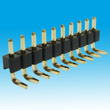 Pin Header, 2.54mm/0.100 Inches, Single Row, Right Angle Type, H = 2.54mm, OEM/ODM Orders Welcomed