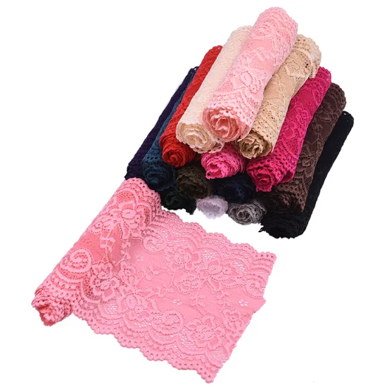 15cm width Colored Nylon Lace Flower Fabric DIY Embroidered Lace Roll Handmade Sewing Wedding Home Party Packaging Ribbons Craft