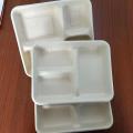 4 Compartment Bagasse School Lunch Tray Made from Sugar Cane Fiber