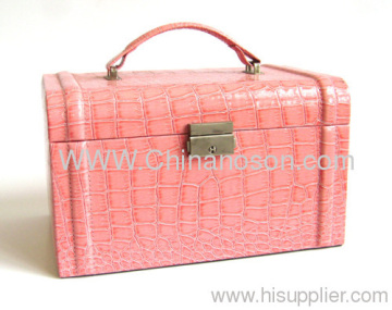 PU roze opslaan afsluitbare vangst Fashion Jewelry Box specificatie 23 * 15 * 13,5 Cm kleur roze