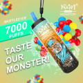 R &amp; M Monster 7000 퍼프 일회용 vape 포드 장치