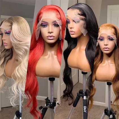 Honey Blonde and Brown Highlight HD Lace Front Wigs