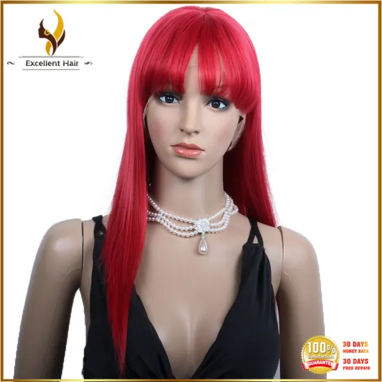 Custom low 90% density color 99j brazilian human hair full lace wig with bangs