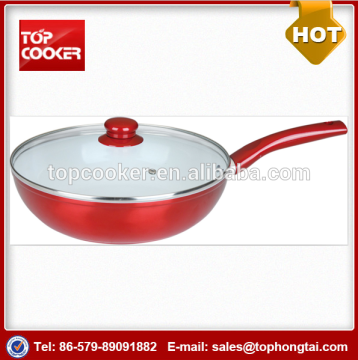 New Arrivals Metallic Painting Forged Deep Fry Pan With Lid