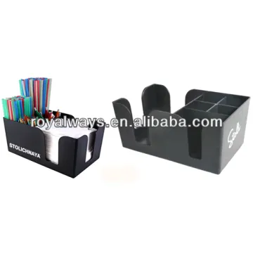 Household plastic coaster and straw holder