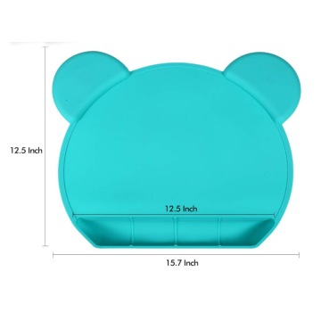 食品グレードのクマの形シリコーンの吸引プレースマット