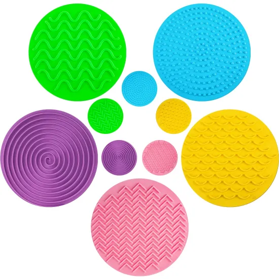 10-Piece Silicone Disc Sensory Mats: Interactive Floor Tiles for Autistic Play and Learning Activities