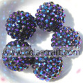 18 * 20MM Bluishviolet résine strass perles brillantes bijoux ronds en vrac