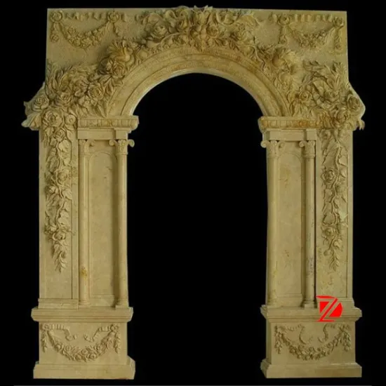 stone carving door frame with flower decoration