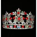 Tiara redonda de flor de diamante de imitación AB de 3 pulgadas