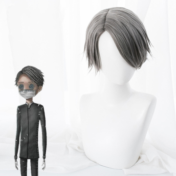 Dark Gray 40cm Short Ponytail Cosplay Wig - Ainizi for Identity V