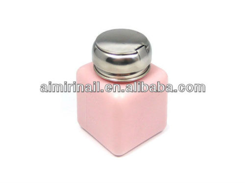 pink Nail Plastic Pump Bottle For Nail Care 4OZ