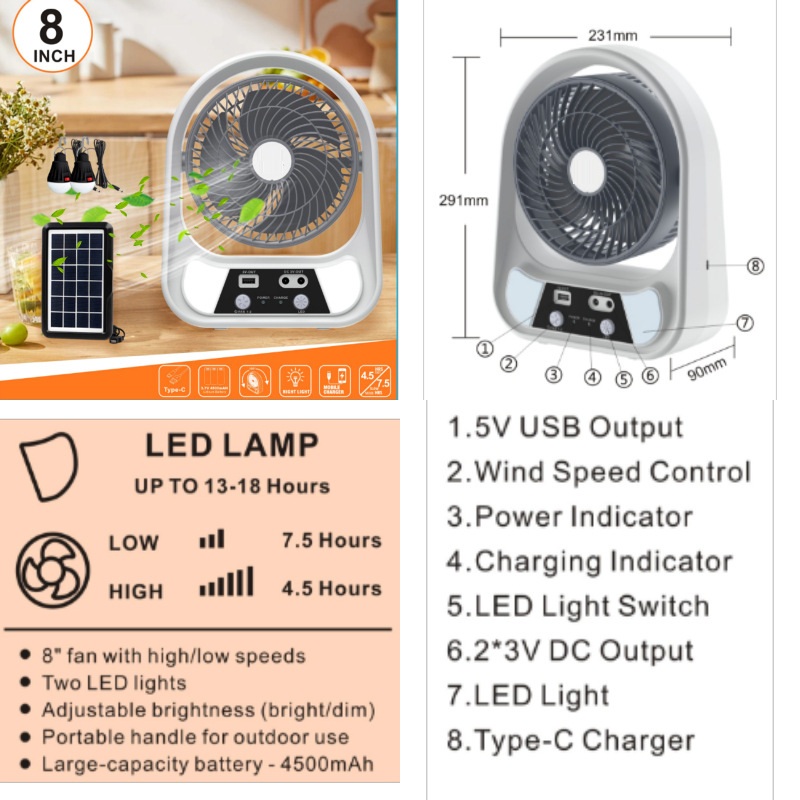 solar electric fan