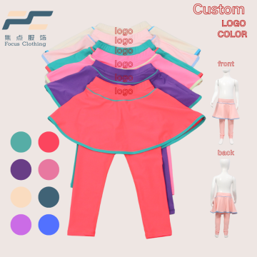 FOCUS Baby Girls Yoga Leggings with Skirt - Casual Fashion Sports Trousers for Girls Yoga and Tennis