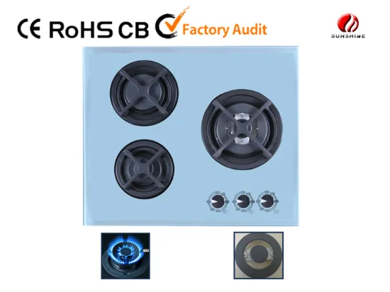 built in glass gas hob