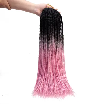 MYZYR Crochet Hair Ombre Senegalese Twist Synthetic Crotchet Braid 20inch 20 Roots Braiding Meche Extensions Twists Braids