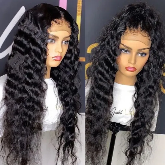 4x4 5x5 Full Swiss Lace Front Human Hair Wigs Vendors.  Wholesale Raw Brazilian Virgin Hair Loose Deep Wave Hd Lace Closure Wig