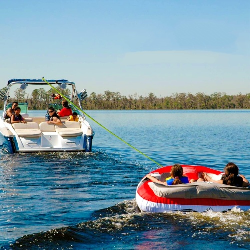 Inflatable Towable Tube for Water Sports and Skiing