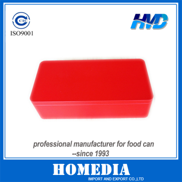 Red Rectangle Tin Can For Packaging