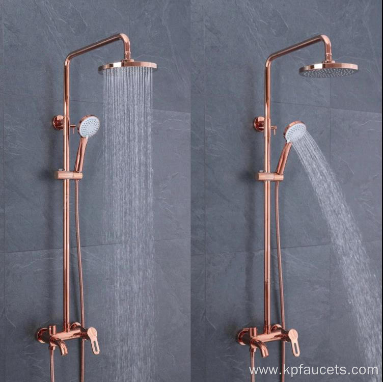 Household Gold Wall Mounted Shower Faucet Set