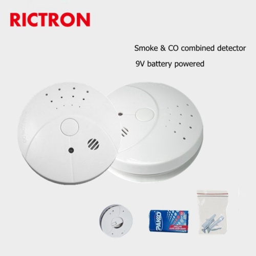 Portable White Standalone 2 in 1 combo detector smoke detector and carbon monoxide detector