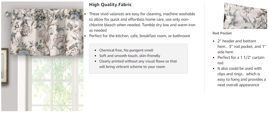 High Quality Valances Fabrics