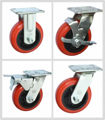 caster wheel for trolley,125mm swivel galvanized caster wheel,double brake caster