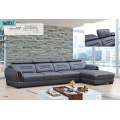 Ensemble de sofa sectionnel en cuir véritable gris foncé