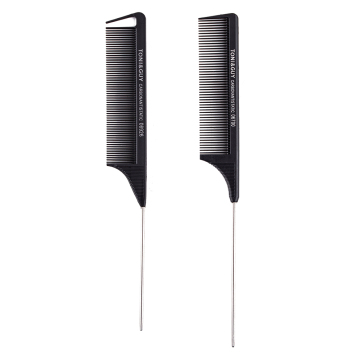 AliLeader Barber Shop High Heat Resistant Plastic Tooth Pin Tail Comb Carbon Fiber Antistatic Comb