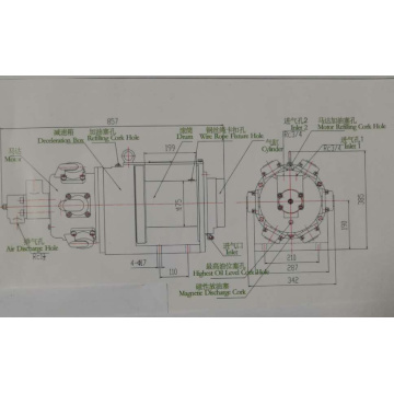 JQHSY-1024 Winch pneumático de controle remoto