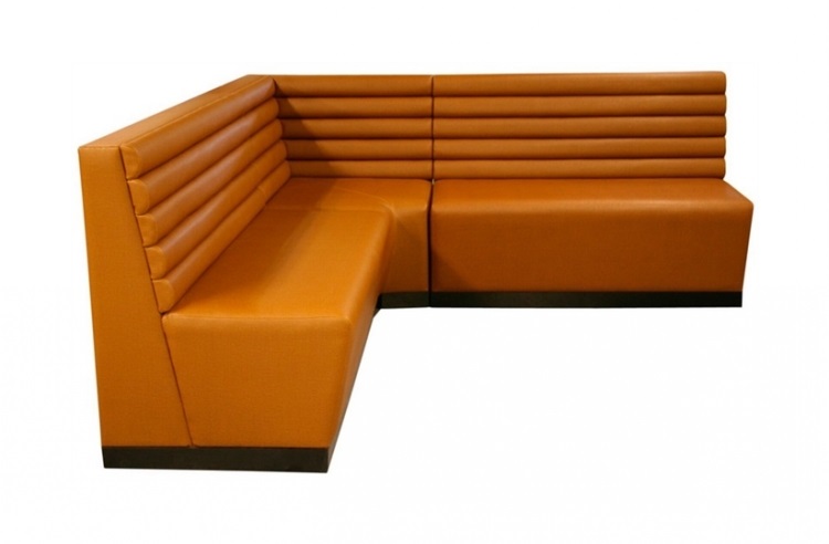 Customized Restaurant Corner Love Seat Leather Sofa Booth