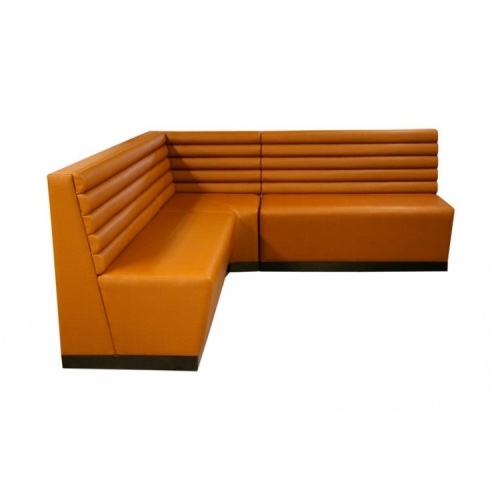 Customized Restaurant Corner Love Seat Leather Sofa Booth